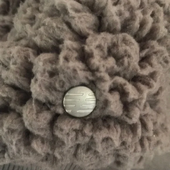 Z by Zella Bomber Fleece Hooded Sherpa Gray Jacket Size Medium - Picture 8 of 13